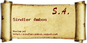 Sindler Ambos névjegykártya